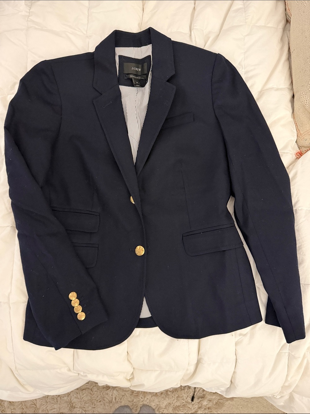 J. Crew Schoolboy Blazer Navy Gold Buttons Size 4